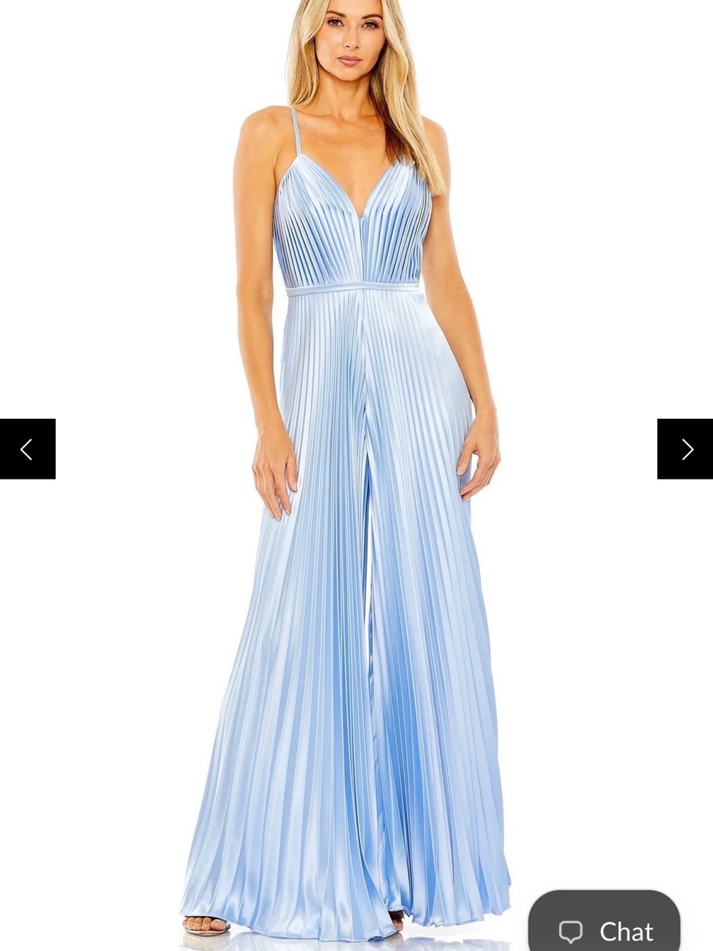 Mac Duggal Pleated Wide-Leg Jumpsuit – Light Blue – Size 0 NWT✨